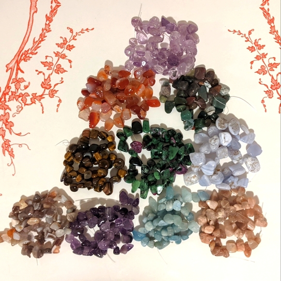 10 Strands of Multi-Gemstones Amethyst, Ruby Zoisite, Aqua, Agate, Carnelian - Picture 4 of 13